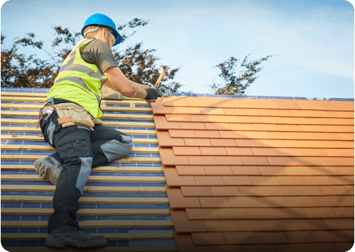 A man working on the roof
