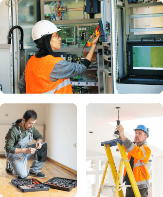 Working man folding his hands